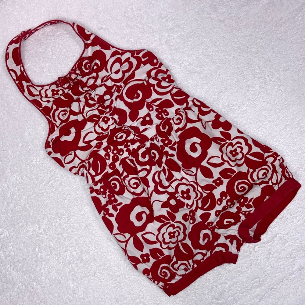 Gymboree Red White halter top shirt romper summer  jumpsuit one piece size 4t